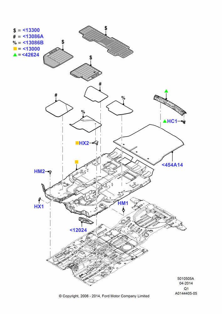 Схема Отделка пола, Ford Series; 06.11.2006–12.07.2010