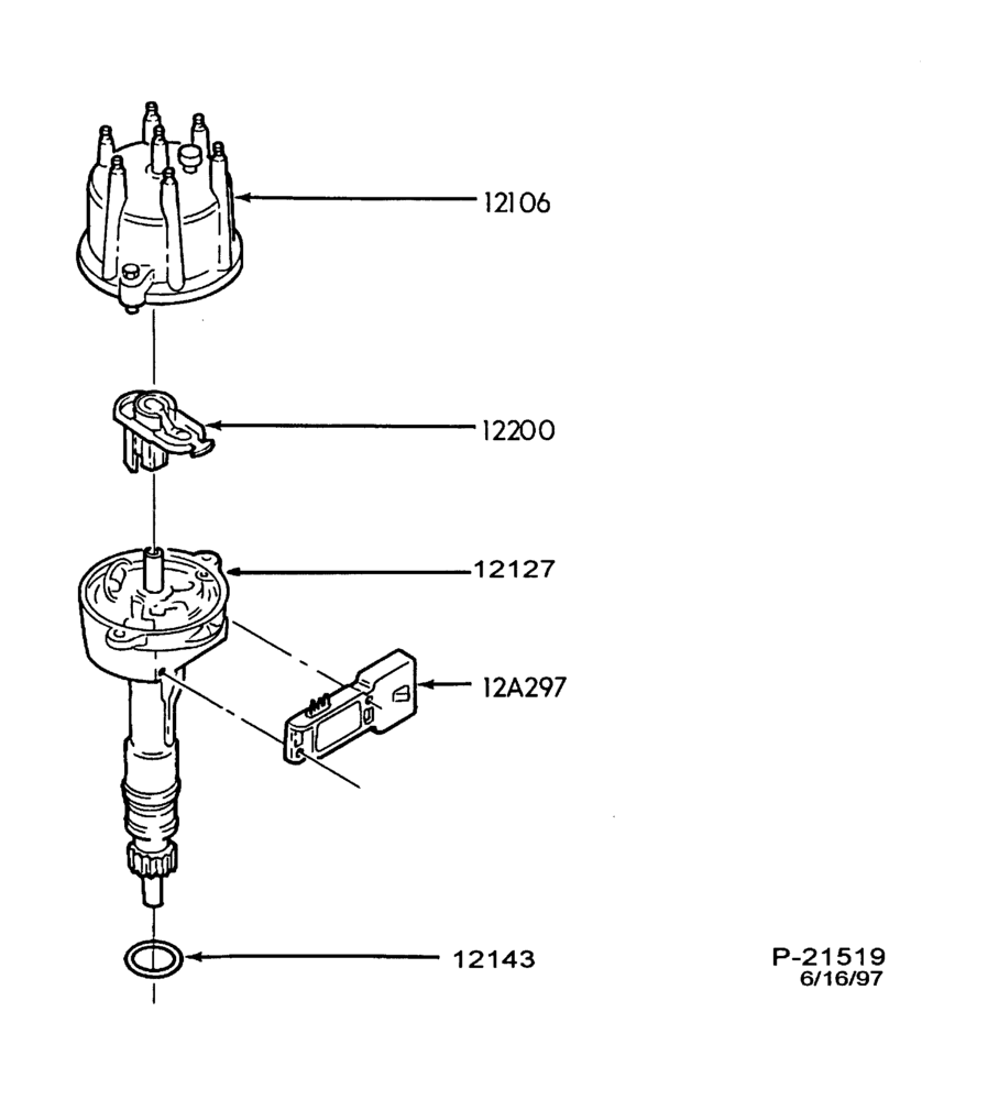Схема DISTRIBUTOR AND IGNITION SYSTEM-Distributor- 4 cyl. 140 (2.3L)