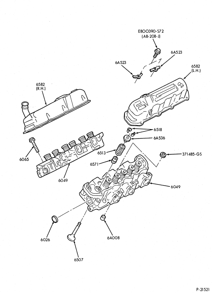 Схема 6 CYL. 2.9L 177 (C.I.D.)-Cylinder head valves and related parts
