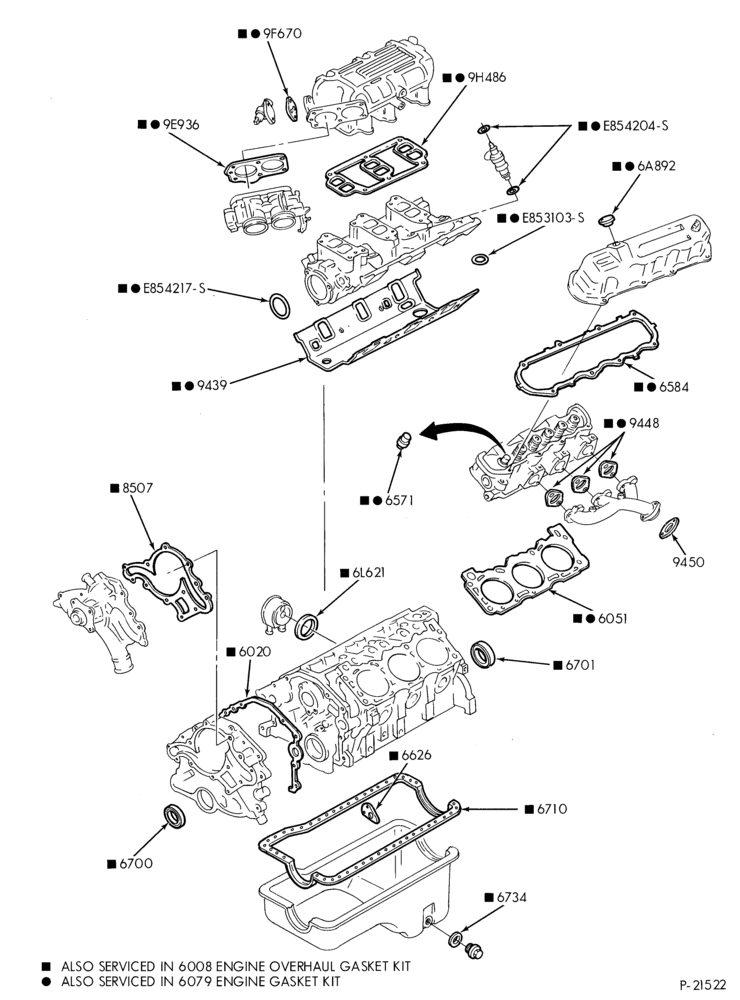 Схема 6 CYL. 2.9L 177 (C.I.D.)-Gaskets