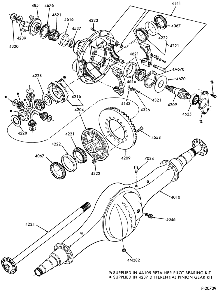 Схема REAR AXLE-Single reduction - M220S-B-F-L-LN600/900