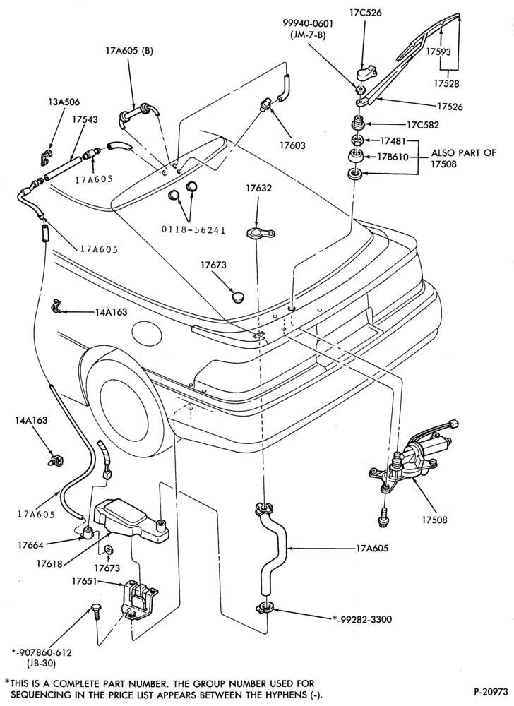 Схема SPEEDOMETER, BUMPERS, MIRRORS AND WIPERS-Rear liftgate - washer, wiper & motor