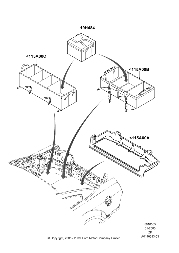 Схема Load Compartment Trim, Accessories Installed; 07.09.2004–26.02.2009