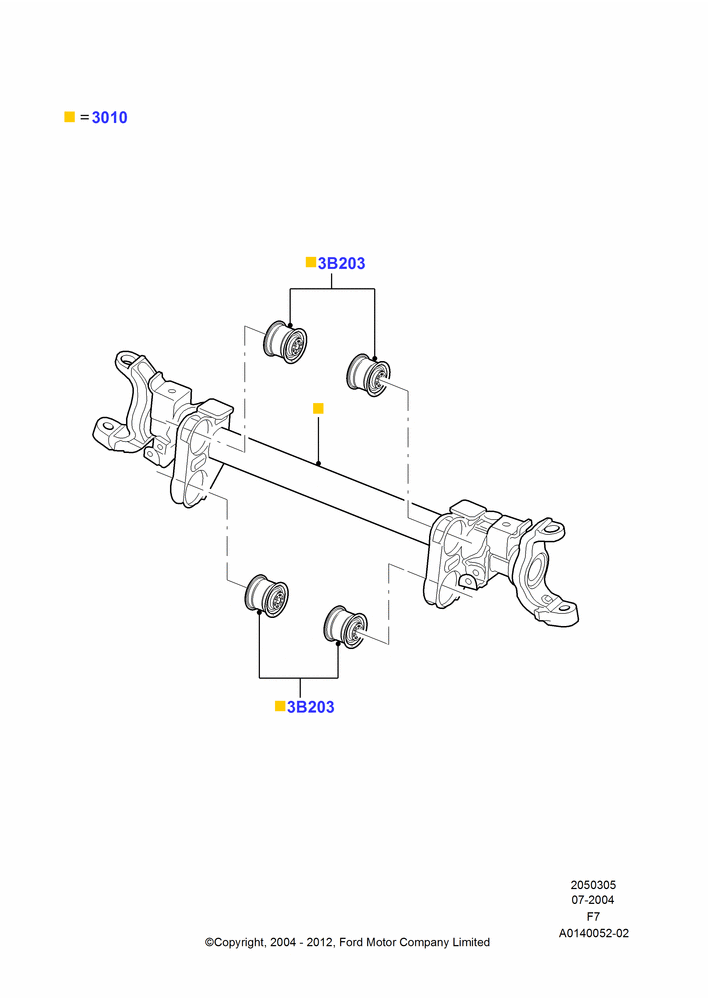 Схема Front Axle Case, LHD RWD; 19.07.2004–12.02.2010