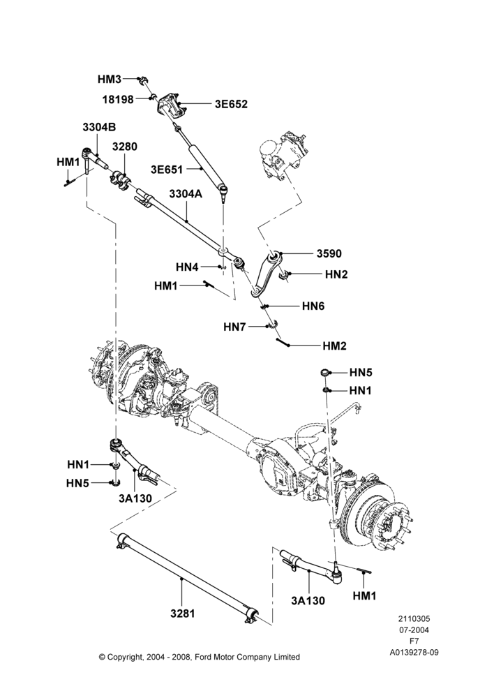 Схема Steering Linkage, All 450/550 Series; 19.07.2004–18.12.2006