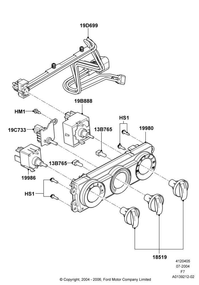 Схема Управление климатом, Manual Air Conditioning; 19.07.2004–18.12.2006