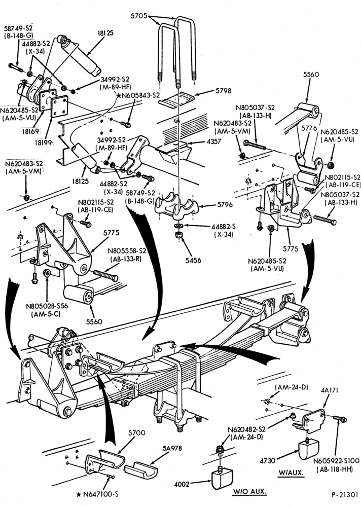 Схема REAR SUSPENSION-REAR SUSPENSION- w/multi leaf spring-F53/59-Stripped Chassis