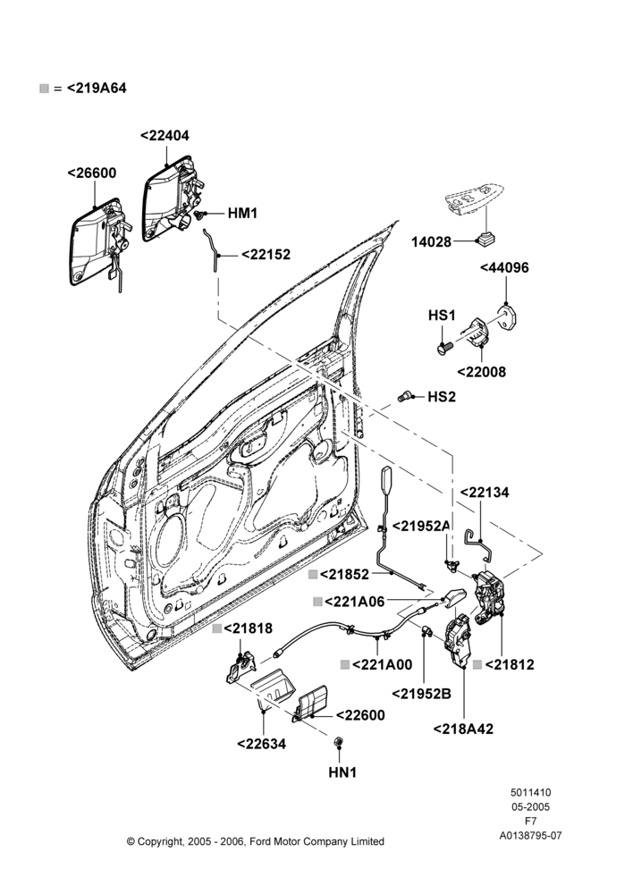Схема Замки передних дверей, Crew Cab, Less Door Entry Remote Control Unit, Regular Cab; 16.05.2005–12.02.2010
