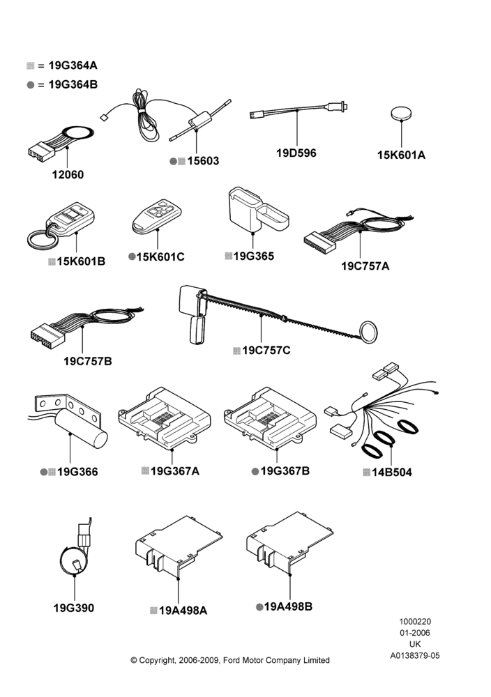 Схема Комплект дистанционного запуска, Accessory, One Way; 30.01.2006–29.10.2010
