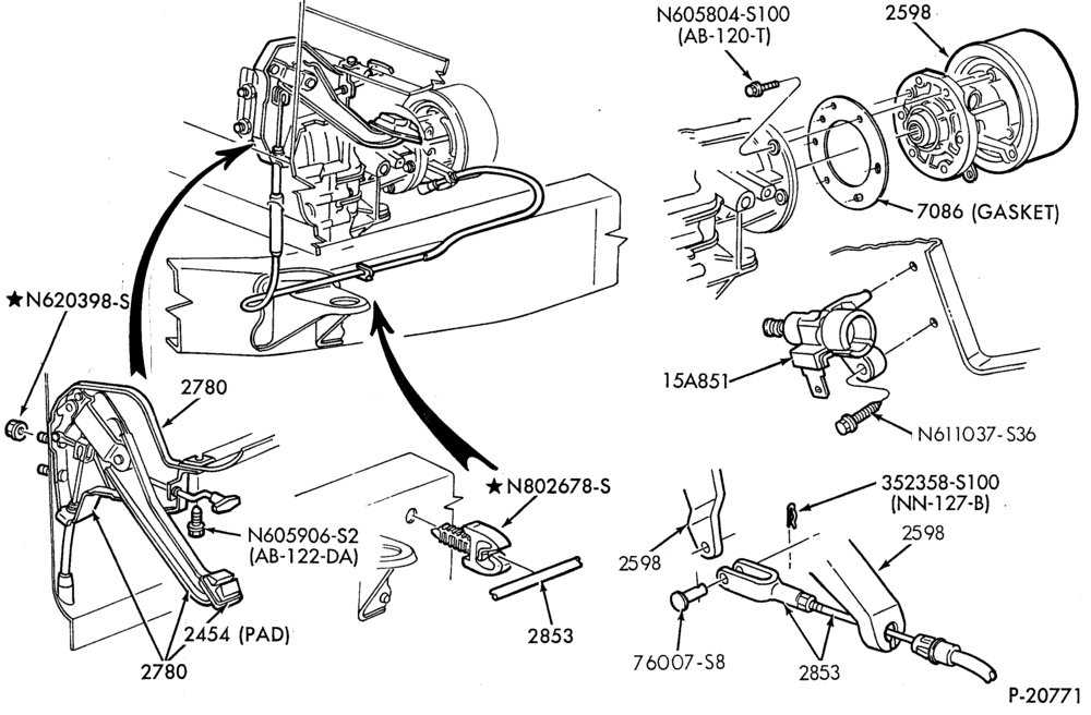 Схема BRAKES-Parking brake system - Transmission mounted-F(Super Duty)