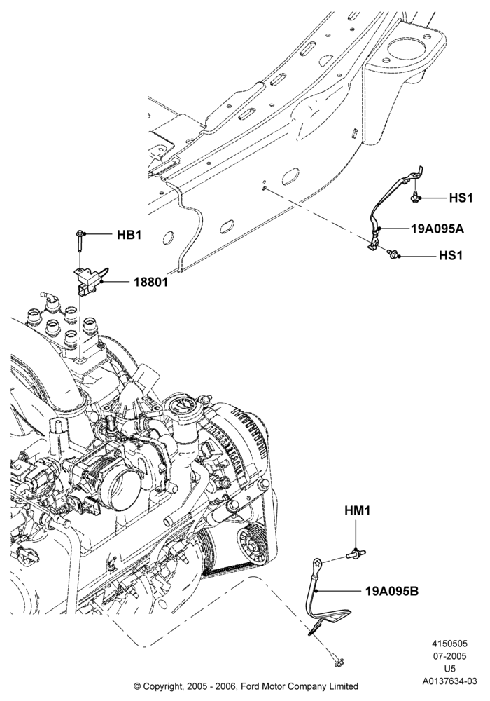 Схема Помехоподавление, 4.0L V6 12V SOHC EFI; 19.07.2005–16.12.2010