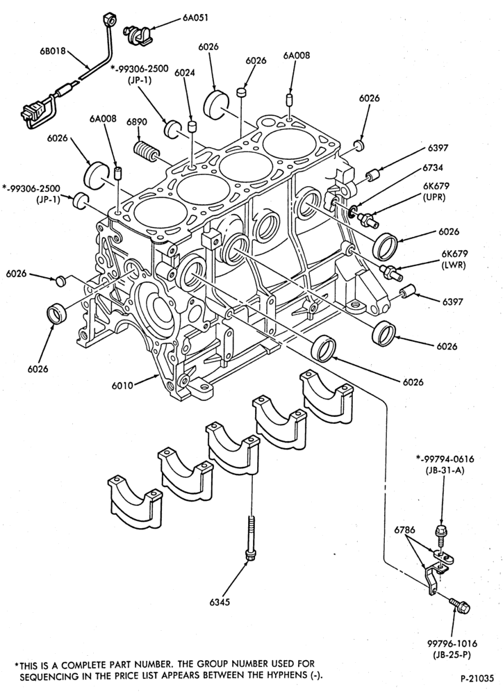 Схема 4 CYL. 2.2L (134 C.I.D.)-Cylinder block plugs