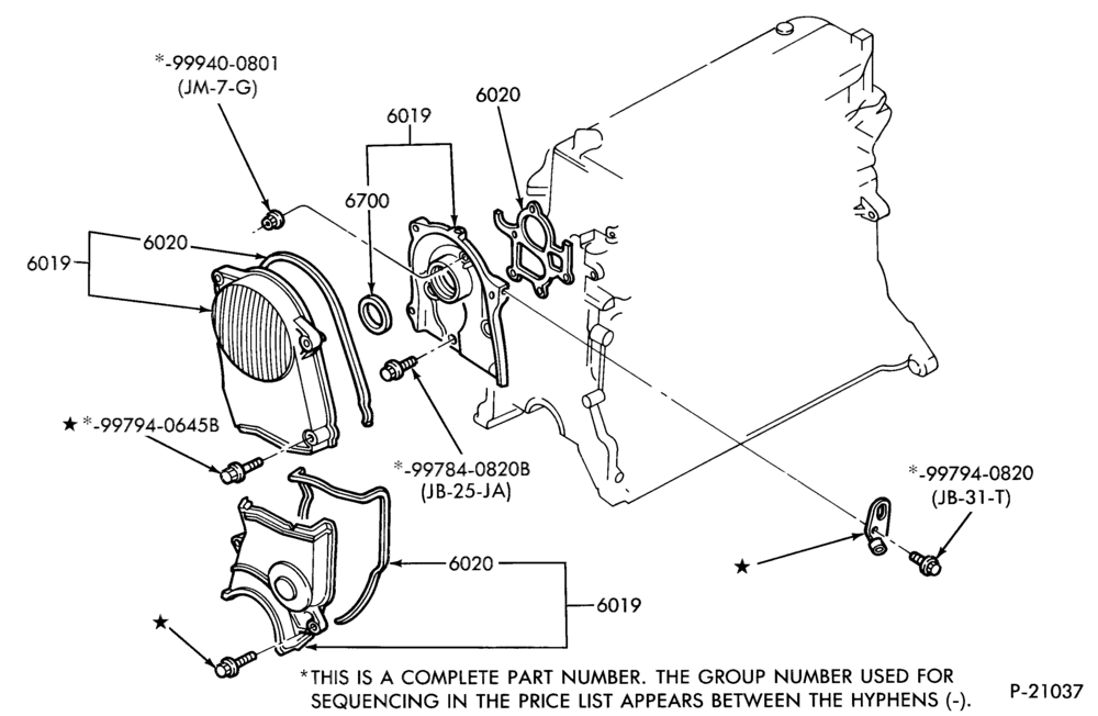 Схема 4 CYL. 2.2L (134 C.I.D.)-Timing gear & chain cover