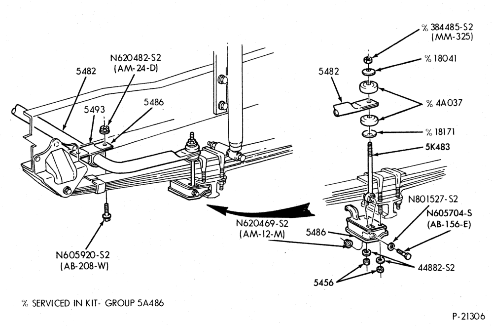 Схема SPRING, STABILIZERS, REAR SUSPENSION-Front suspension - stabilizer bar-F53/59(Stripped Chassis)