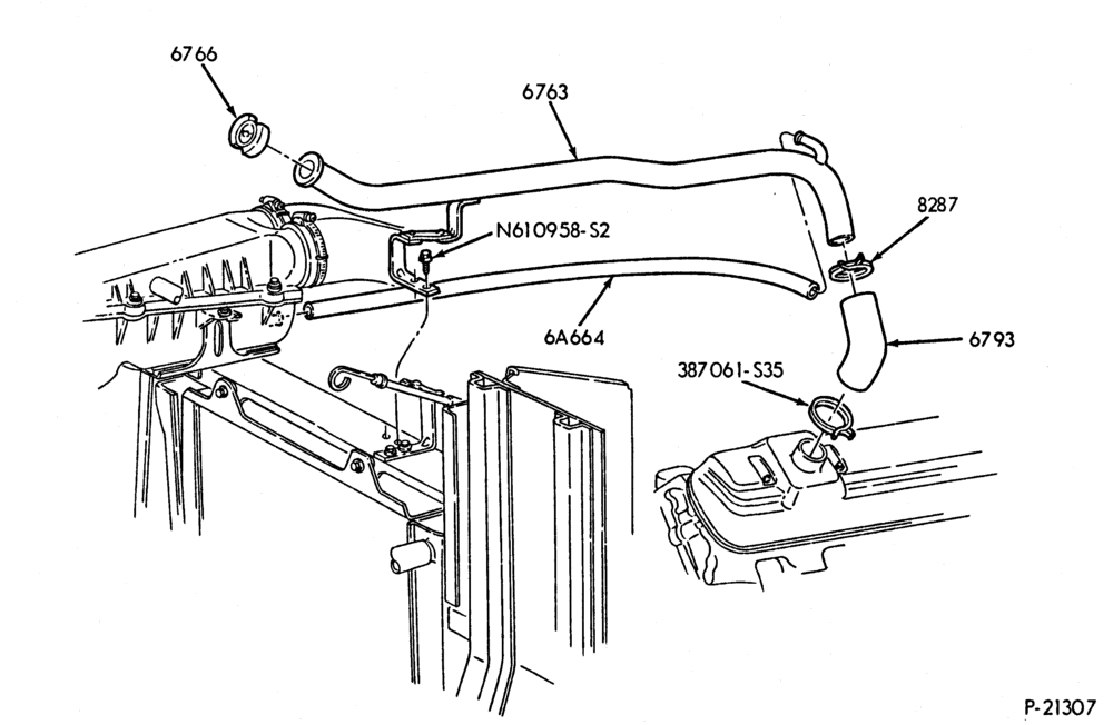 Схема 8 CYL. 7.5L (460 C.I.D.)-1989   -F53-stripped chassis