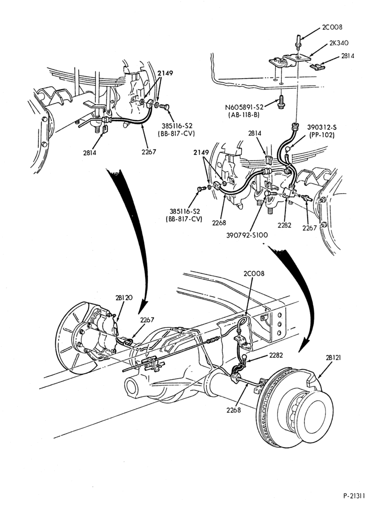 Схема BRAKES-(1989) - Page B-F53-Stripped Chassis