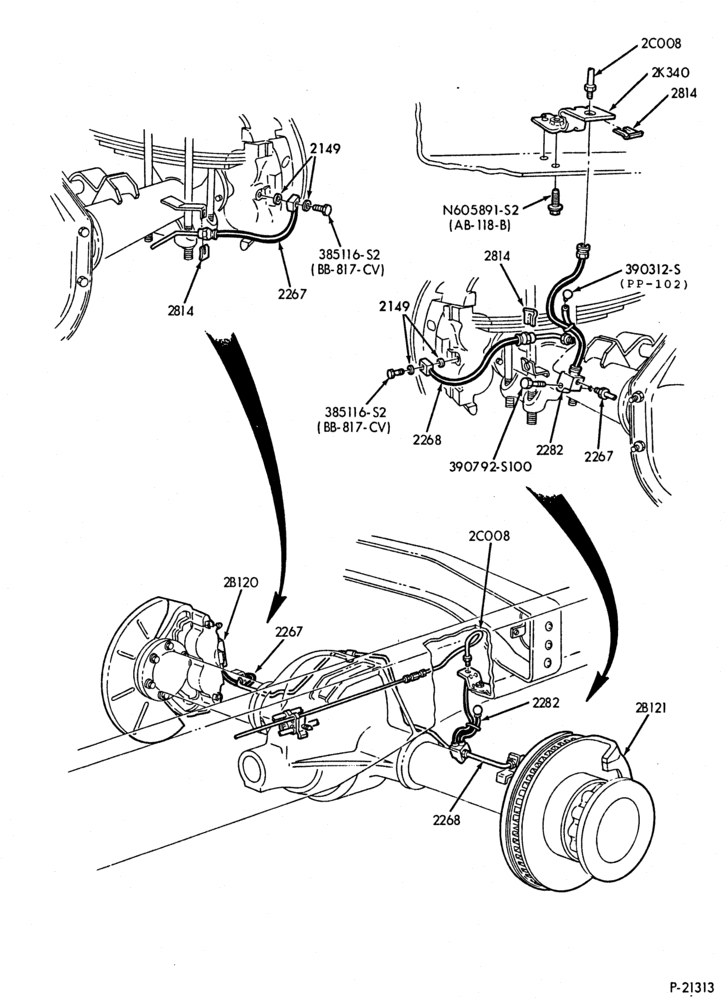 Схема BRAKES-Brake system - without anti-lock - Page B-F59(Stripped Chassis)