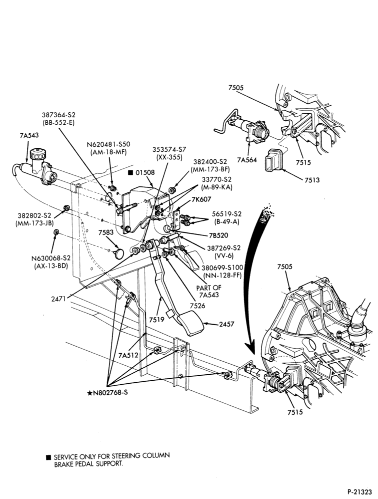 Схема EXTERNAL PARTS-(1989) - hydraulic actuated-F59-Stripped Chassis