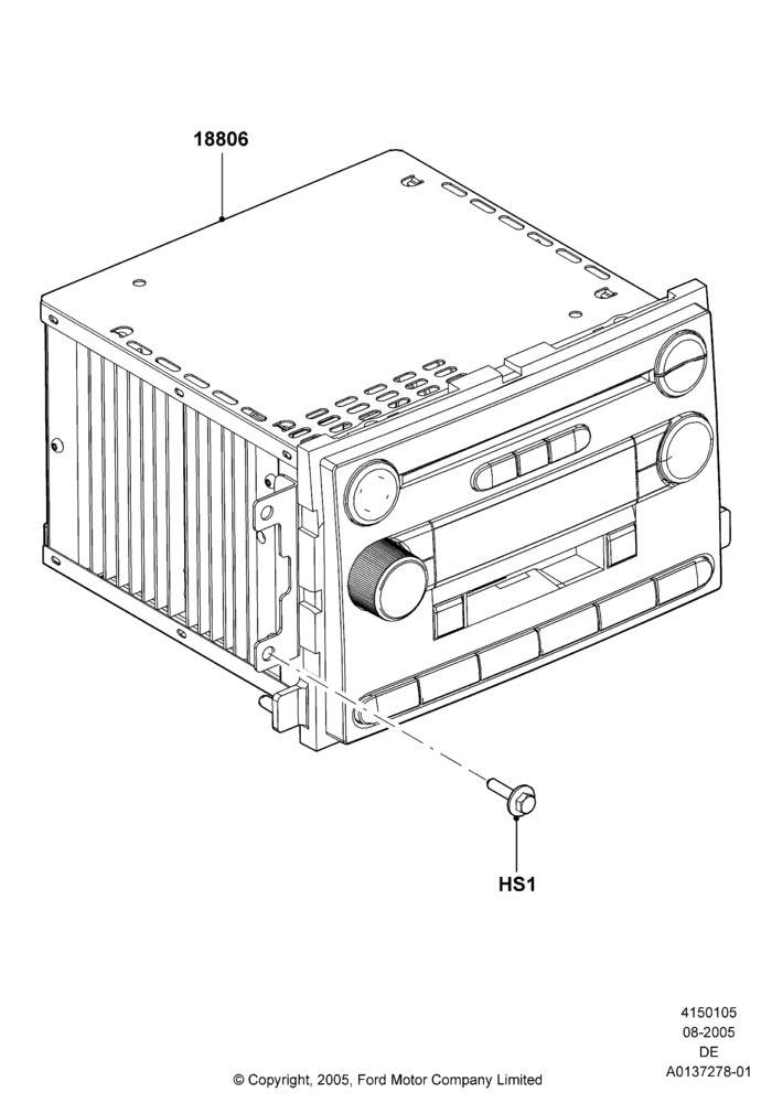 Схема Аудиооборудование (заводское), Less Upgraded Sound System, Standard Audio (Base); 01.08.2005–30.08.2006
