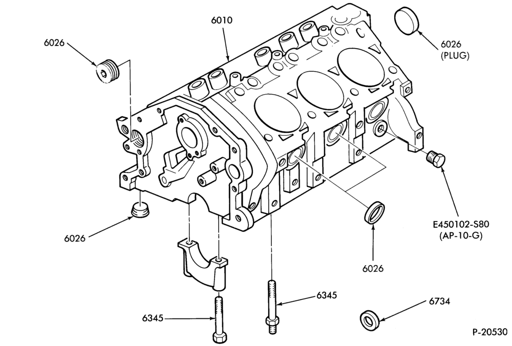 Схема 6 CYL. 2.9L 177 (C.I.D.)-Cylinder block and related parts