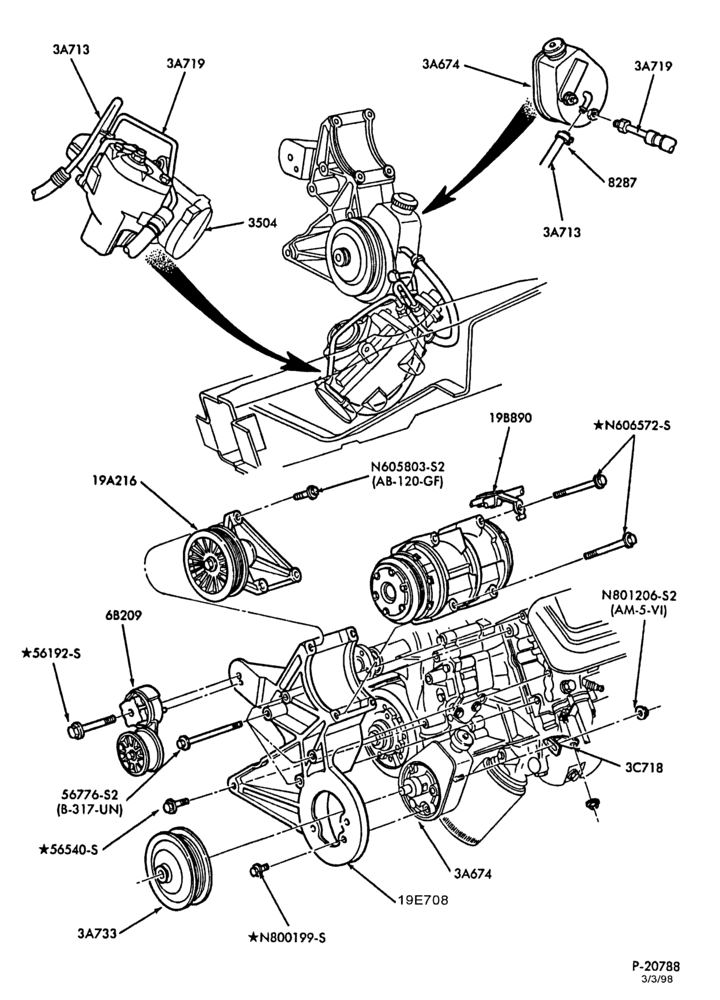 Схема STEERING-(1988/) - 8 cyl. 460 (7.5L) - E.F.I.-E250/350