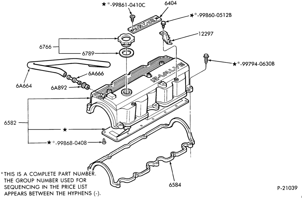 Схема 4 CYL. 2.2L (134 C.I.D.)-Valve cover and related parts