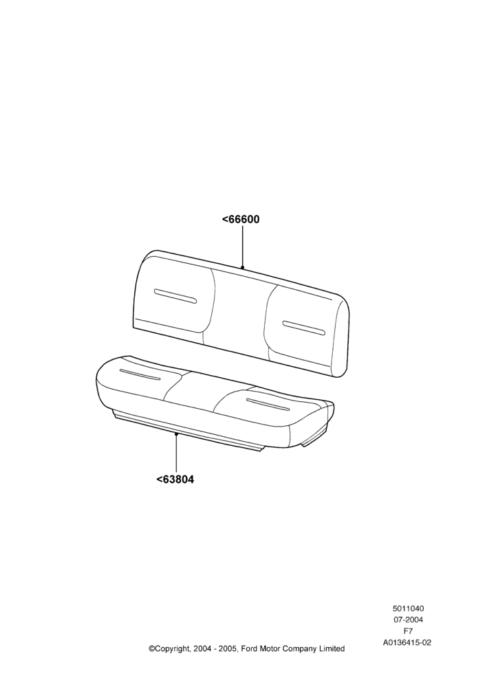 Схема Rear Seat Covers, Crew Cab, With 2nd Row Bench Seat - 3 Passngr; 19.07.2004–18.12.2006