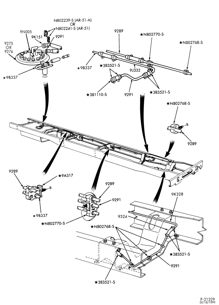 Схема 8 CYL. 7.3L (446 C.I.D.)-DIESEL-F59-Stripped Chassis-Lines