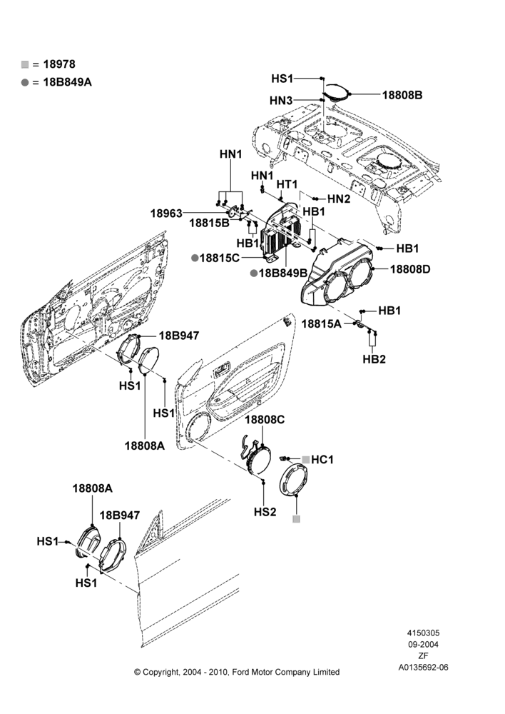 Схема Динамики, Coupe, High Performance Audio System; 07.09.2004–26.02.2009