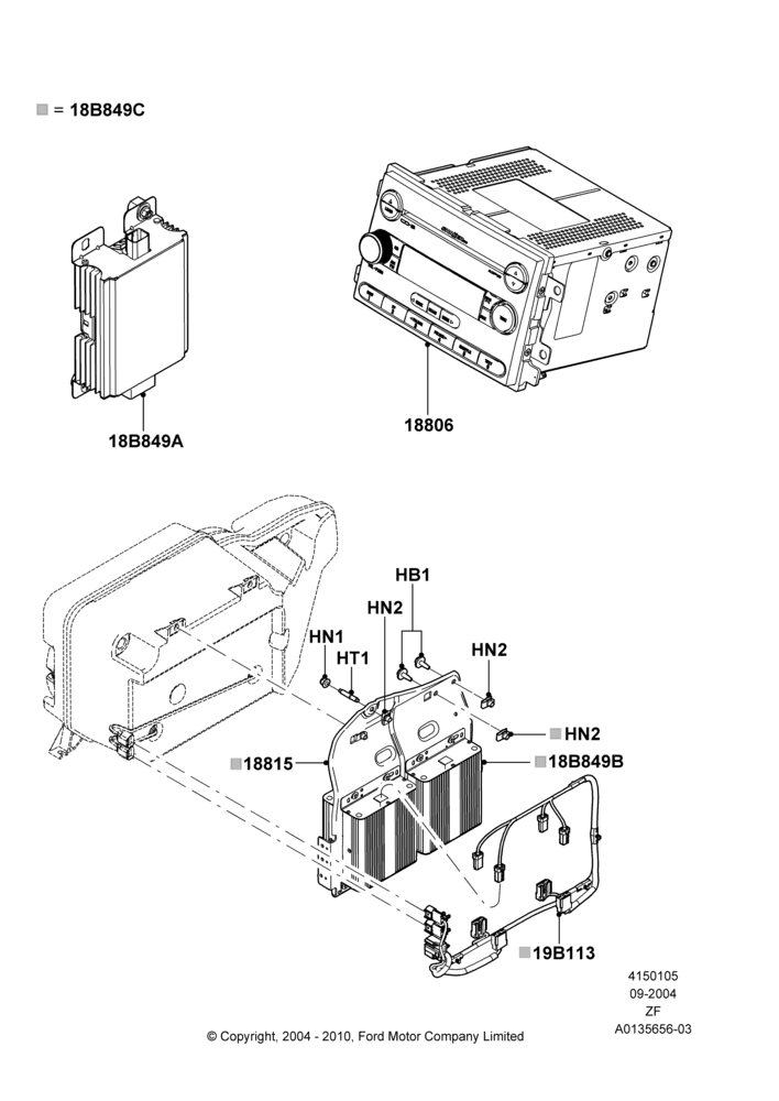 Схема Аудиооборудование (заводское), High Performance Audio System; 07.09.2004–05.06.2006