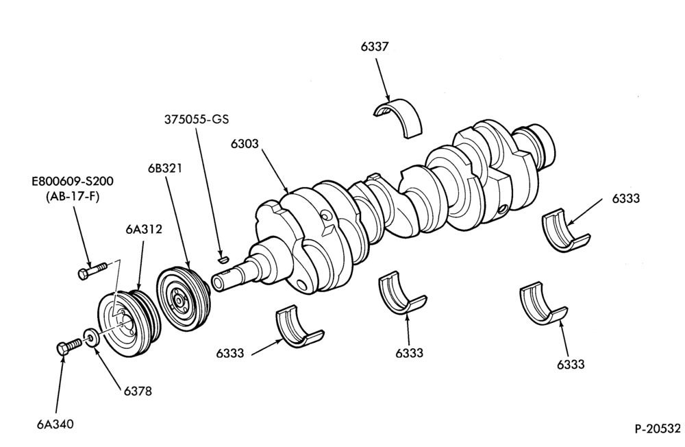 Схема 6 CYL. 2.9L 177 (C.I.D.)-Crankshaft and related parts