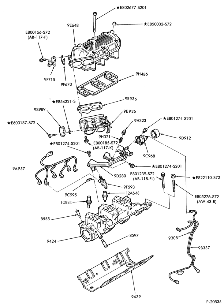 Схема 6 CYL. 2.9L (177 C.I.D.)-Fuel injection manifold,