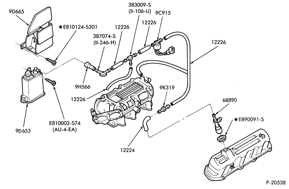 Схема 6 CYL. 2.9L (177 C.I.D.)-Fuel vapor canister and related parts