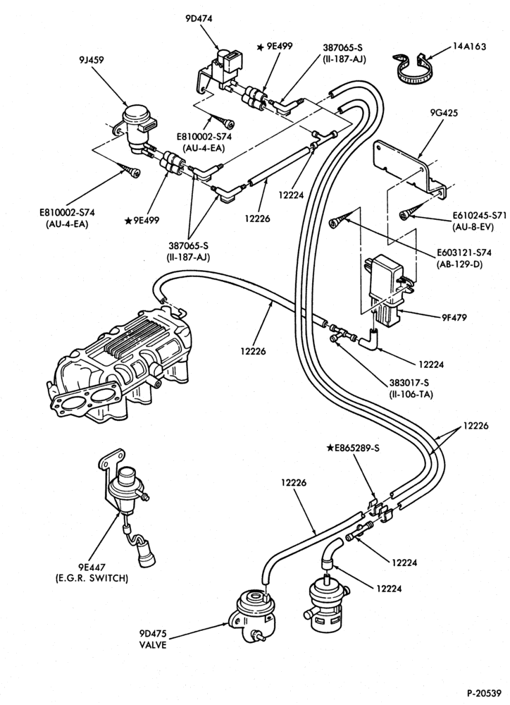 Схема 6 CYL. 2.9L (177 C.I.D.)-recirculation (E.G.R.)- Hoses & valves