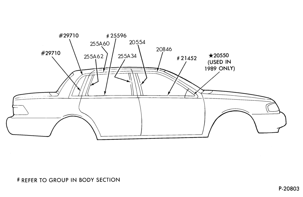 Схема WINDOW AND BELT - BODY TYPE 54