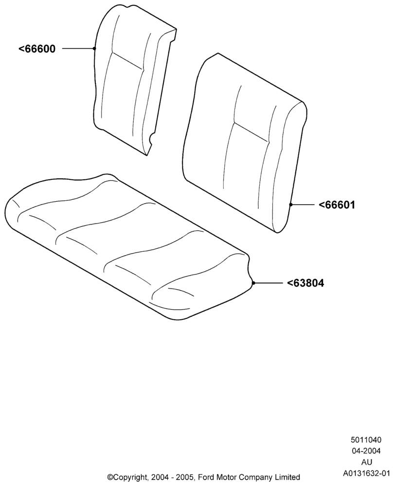 Схема Rear Seat Covers, Less Rear Headrest; 05.04.2004–27.08.2007