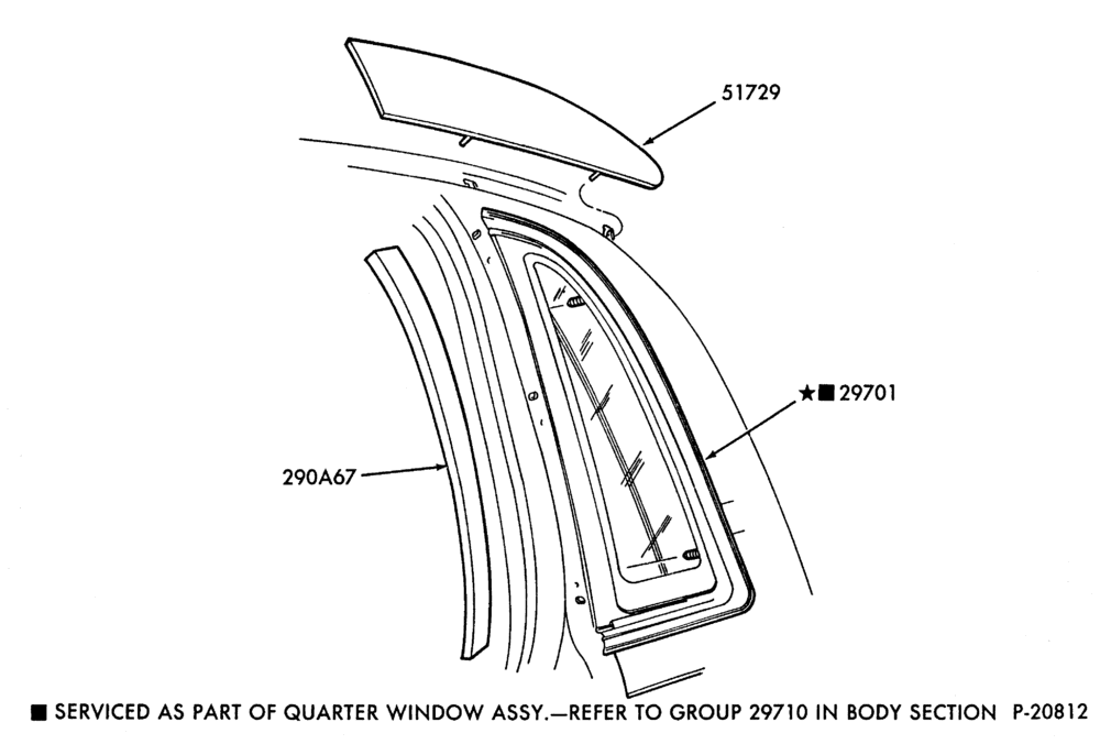 Схема QUARTER WINDOW MOULDING