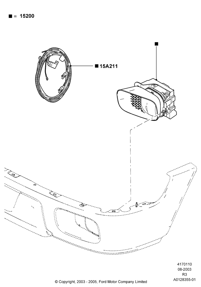 Схема Передние противотуманные фары, Less Front Fog Lamps, Accessories; 04.08.2003–08.08.2005