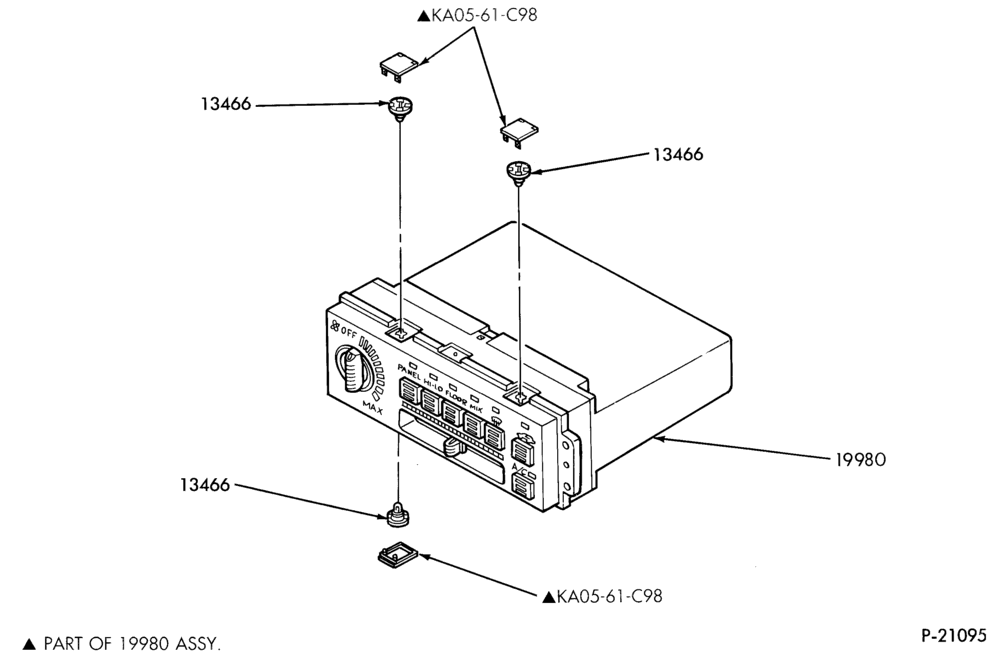 Схема AIR CONDITIONER-Heater controls - integral auto.