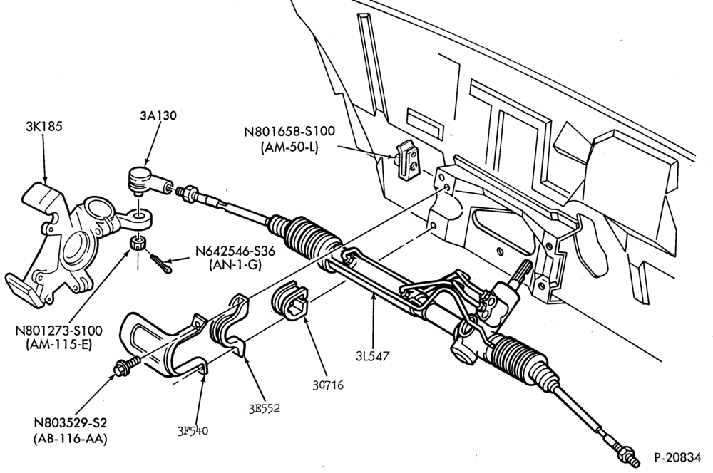 Схема STEERING-Steering gear boot shield-all wheel drive - Page A