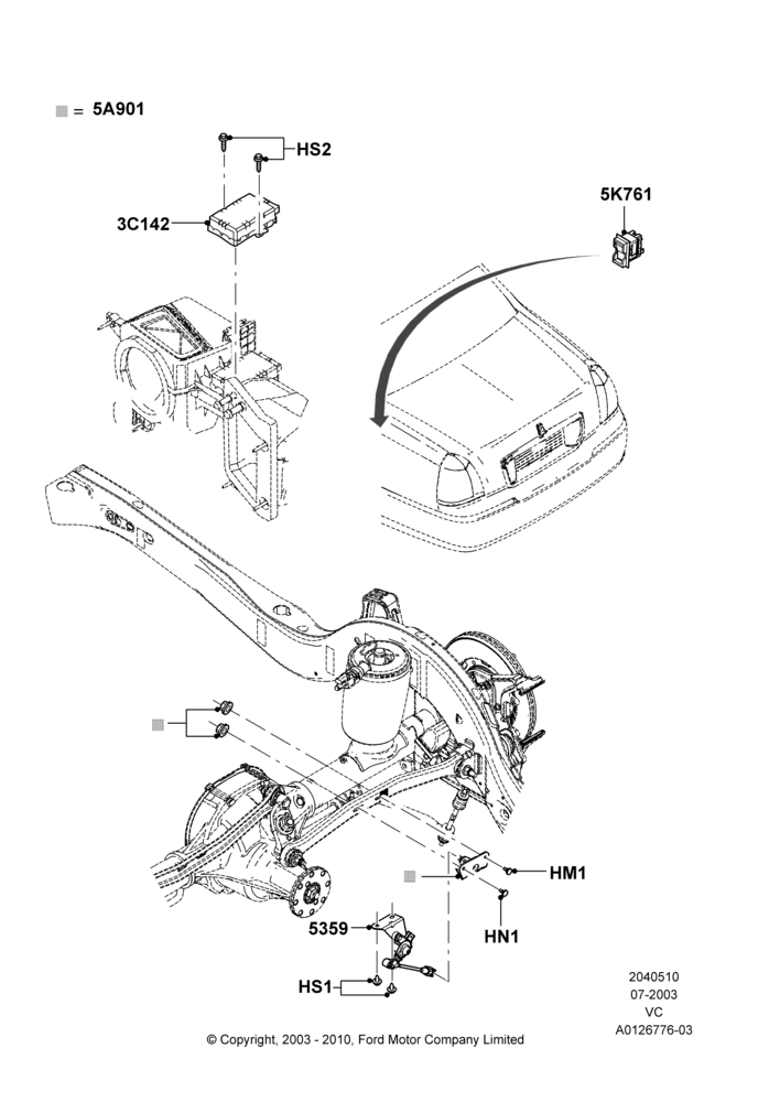 Схема Air Suspension Controls/Electrics; 14.07.2003–30.08.2011