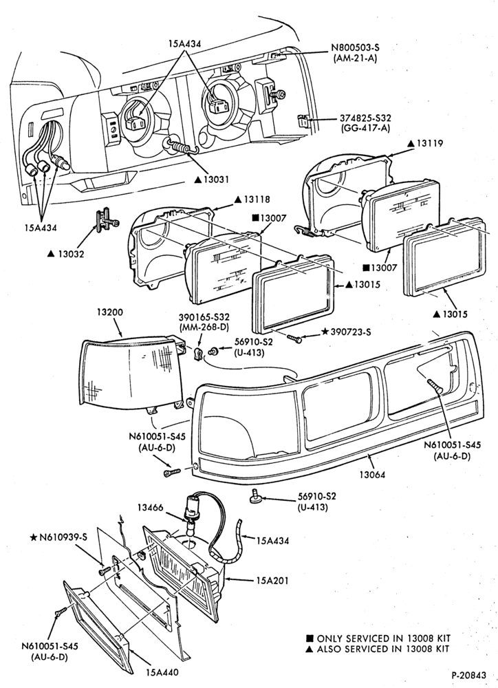 Схема LAMPS-Headlamps, parking, cornering and fender side marker- Mercury