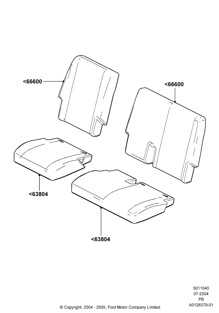 Схема Rear Seat Covers, Sec Row 60/40 (3 P)-Easy Entry; 12.07.2004–04.06.2007