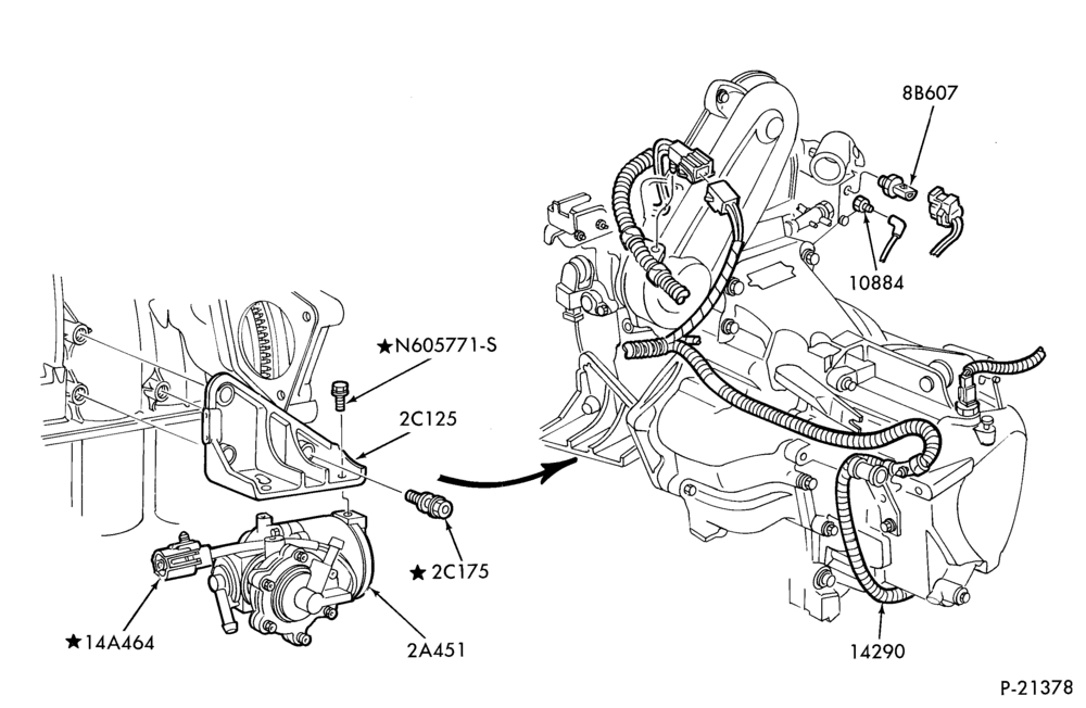 Схема BRAKES-Brake booster vacuum pump - diesel engine
