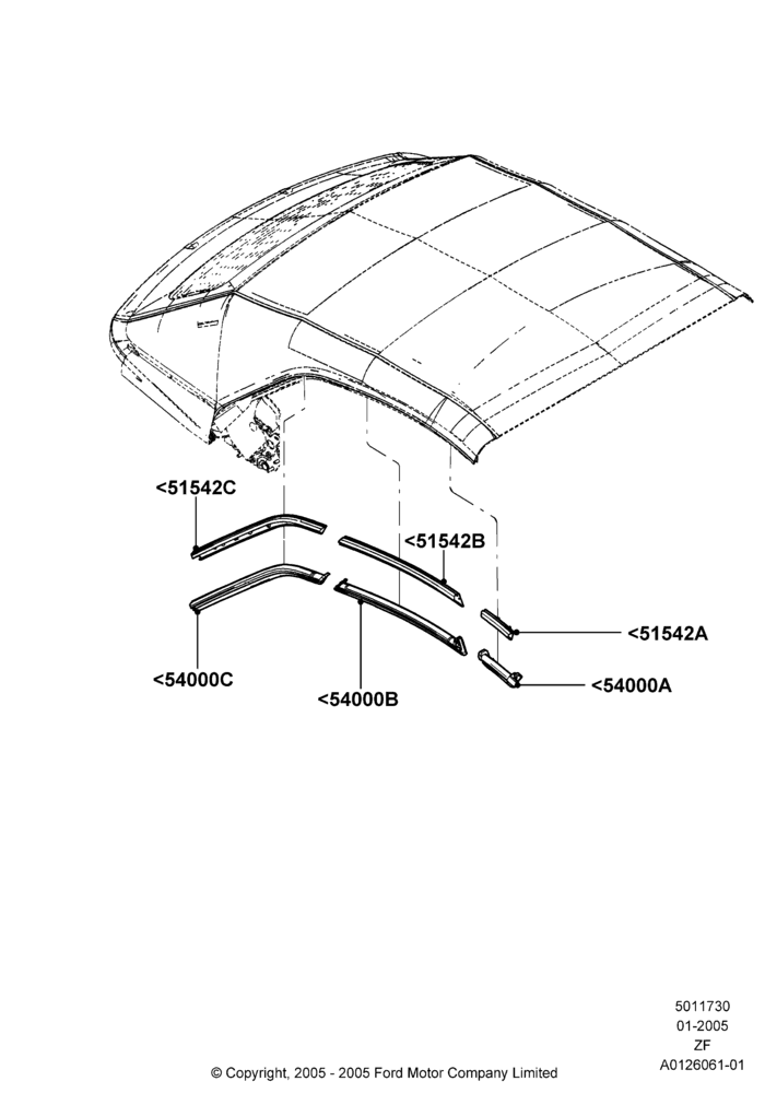 Схема Soft Top Seals, Convertible; 31.01.2005–26.02.2009