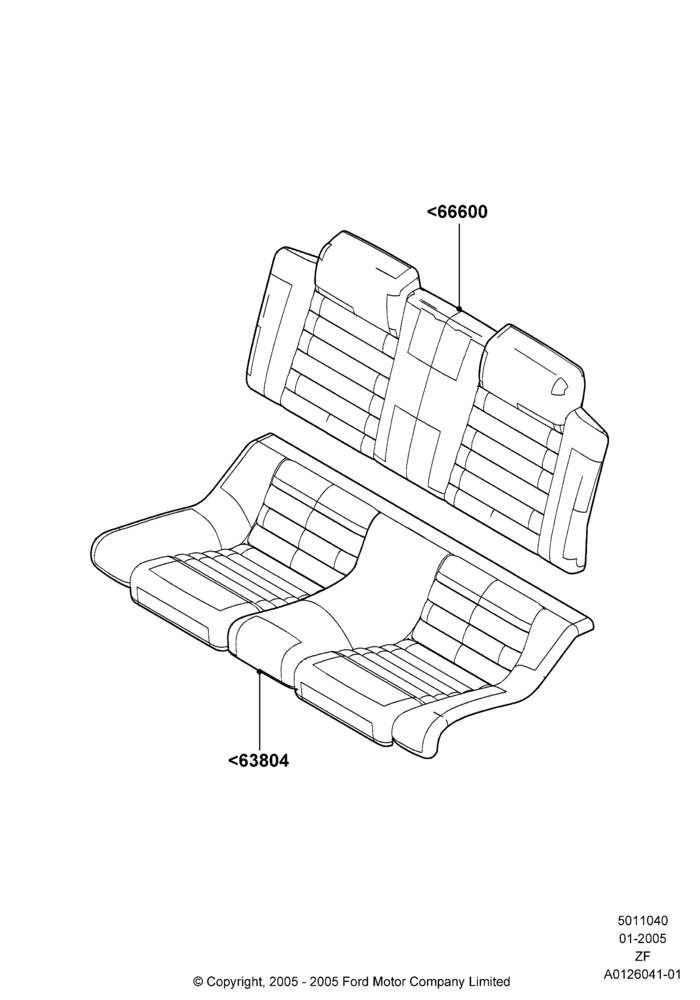 Схема Rear Seat Covers, Convertible; 31.01.2005–05.06.2006