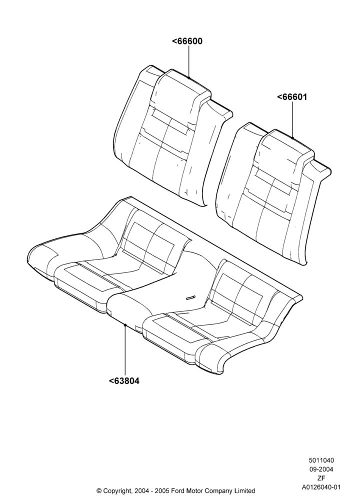 Схема Rear Seat Covers, Coupe; 07.09.2004–05.06.2006
