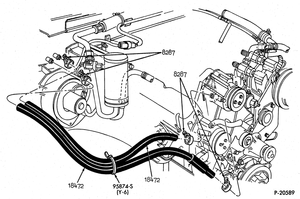 Схема AIR CONDITIONING--8 cyl. 351W (5.8L) and 460 (7.5L)-F150/350