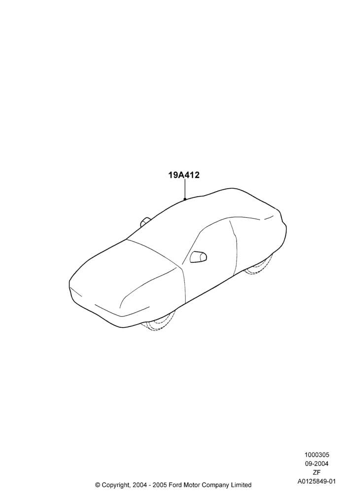 Схема Средства ухода, Accessory, Vehicle Cover; 07.09.2004–26.02.2009
