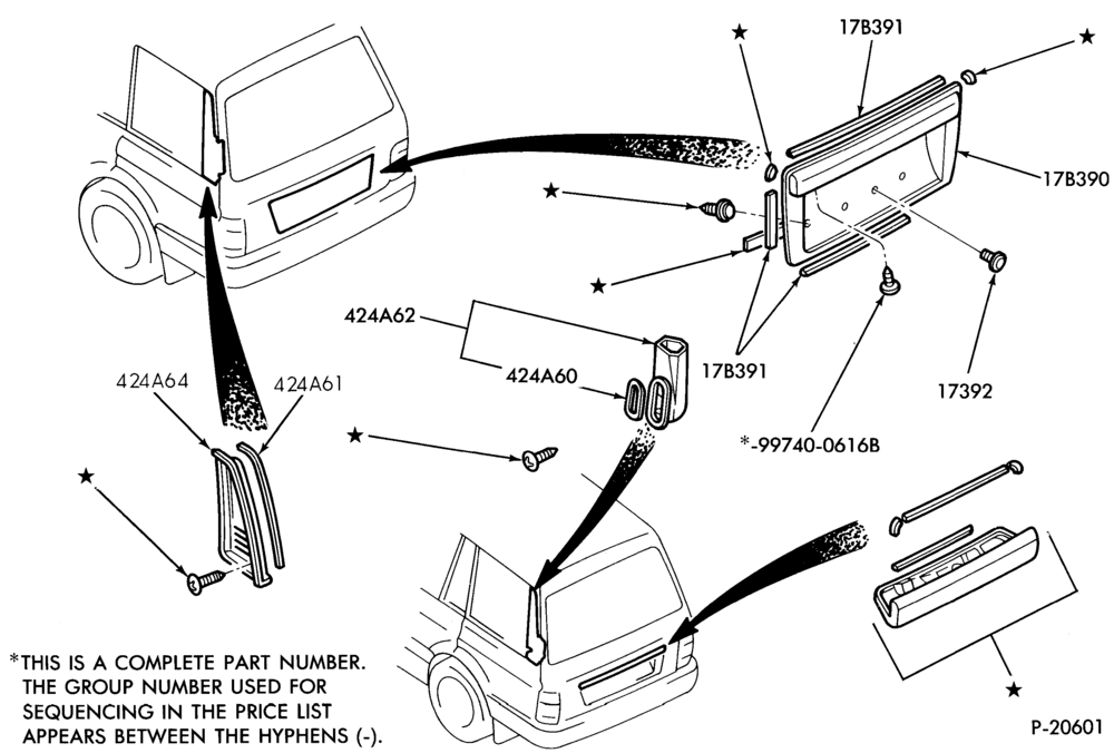 Схема LIFT/TAILGATE, LUGGAGE & BACK WINDOW-Rear air extractor & grilles - B/T 74